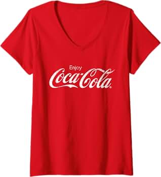 Amazon.com: Womens Coca-Cola - Classic Enjoy V-Neck T-Shirt